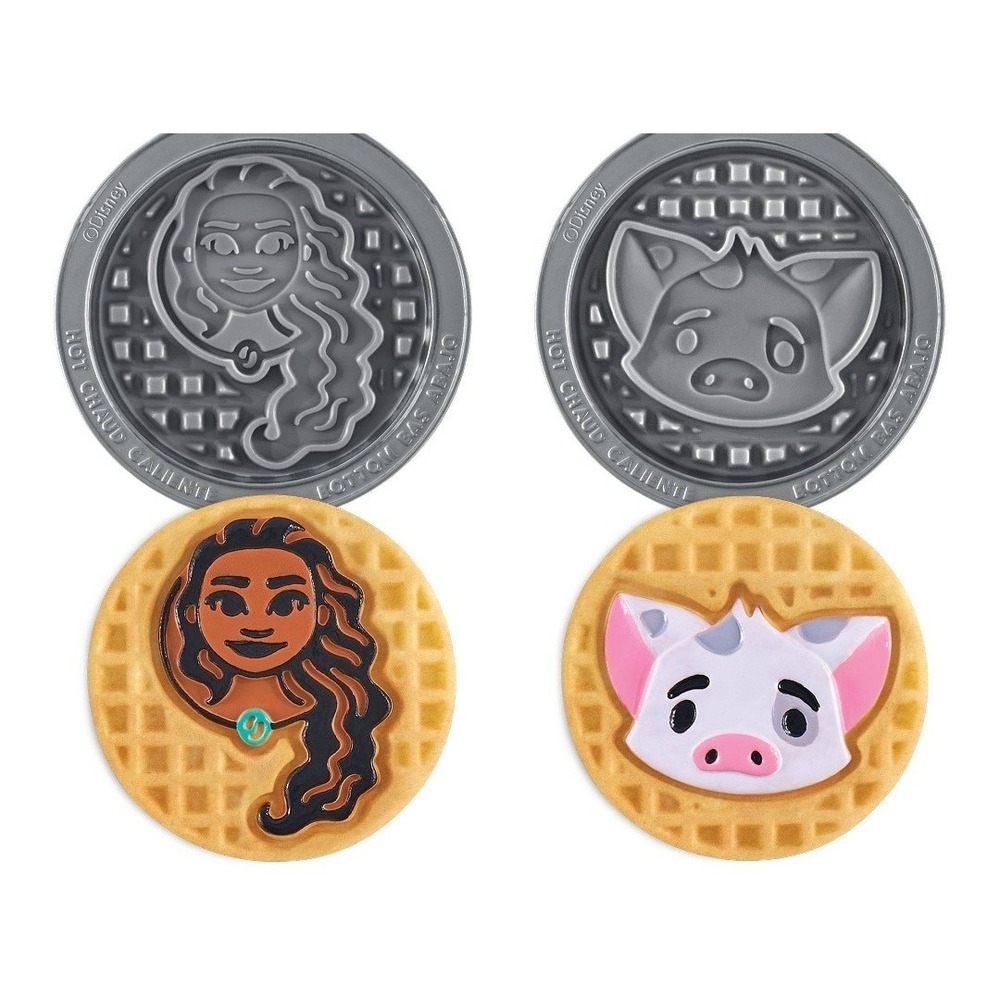 3 Pack Disney Removable Mini Waffle‎ Maker Plates 1-Moana 2-Mickey Minnie Mouse